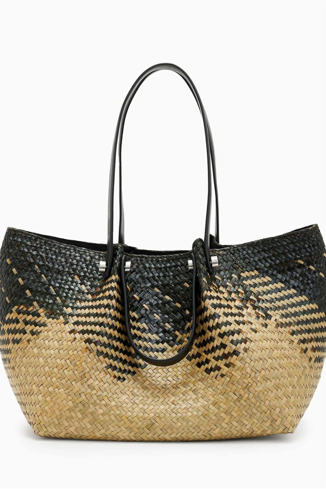 AllSaints Allington Straw Black Tote Bag, €152, Next
