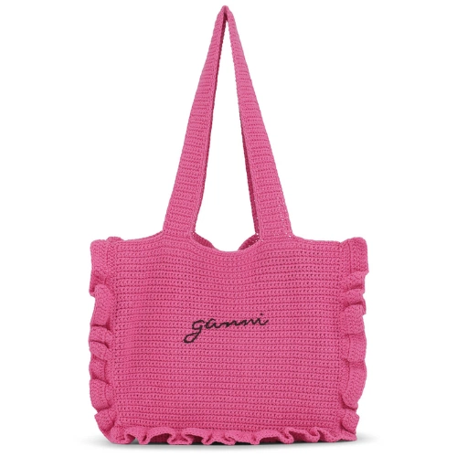 Ganni Crochet Frill Tote Solid Bag, €195