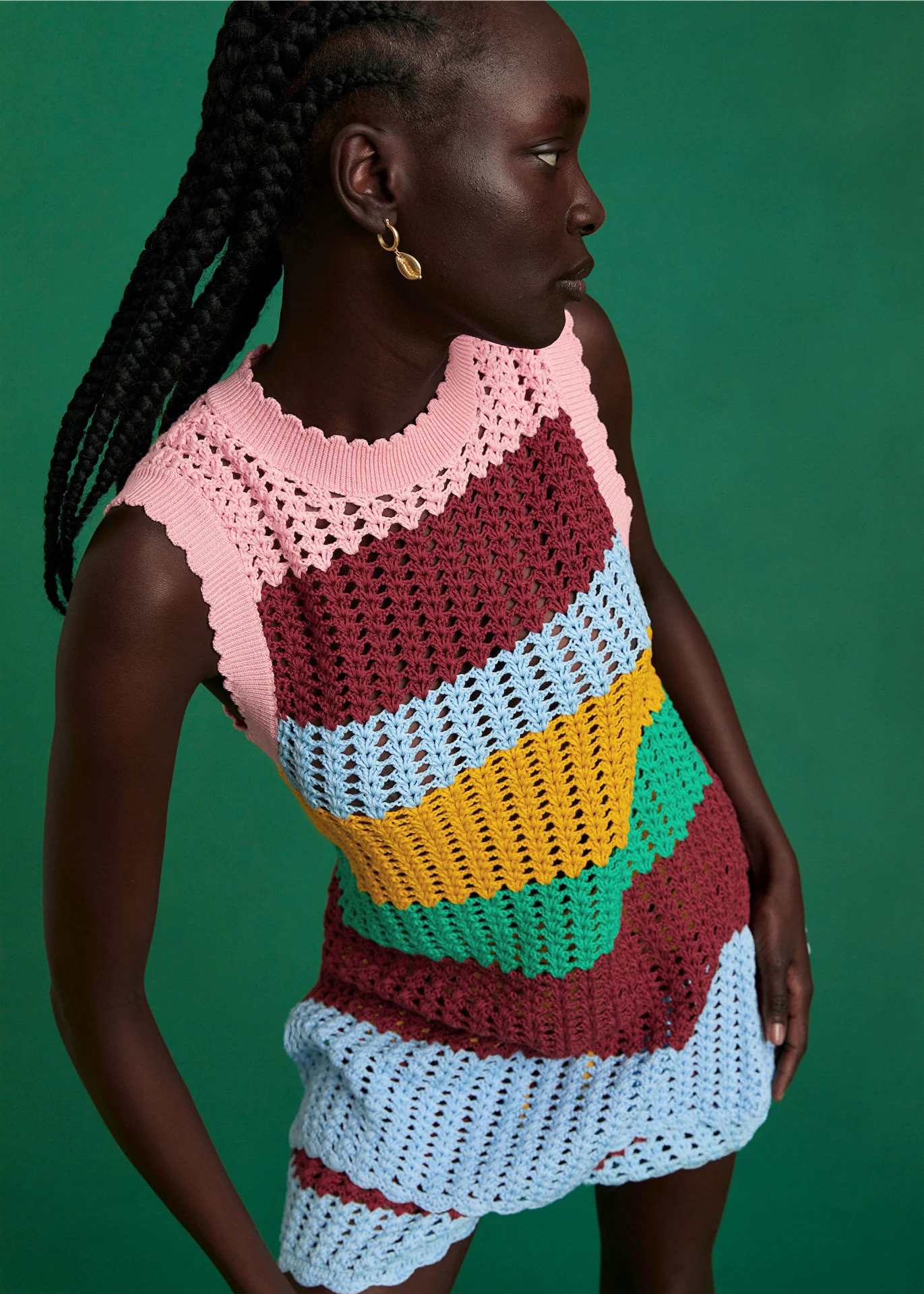 Colour-Blocked Hand-Crocheted Top, €129, & Other Stories