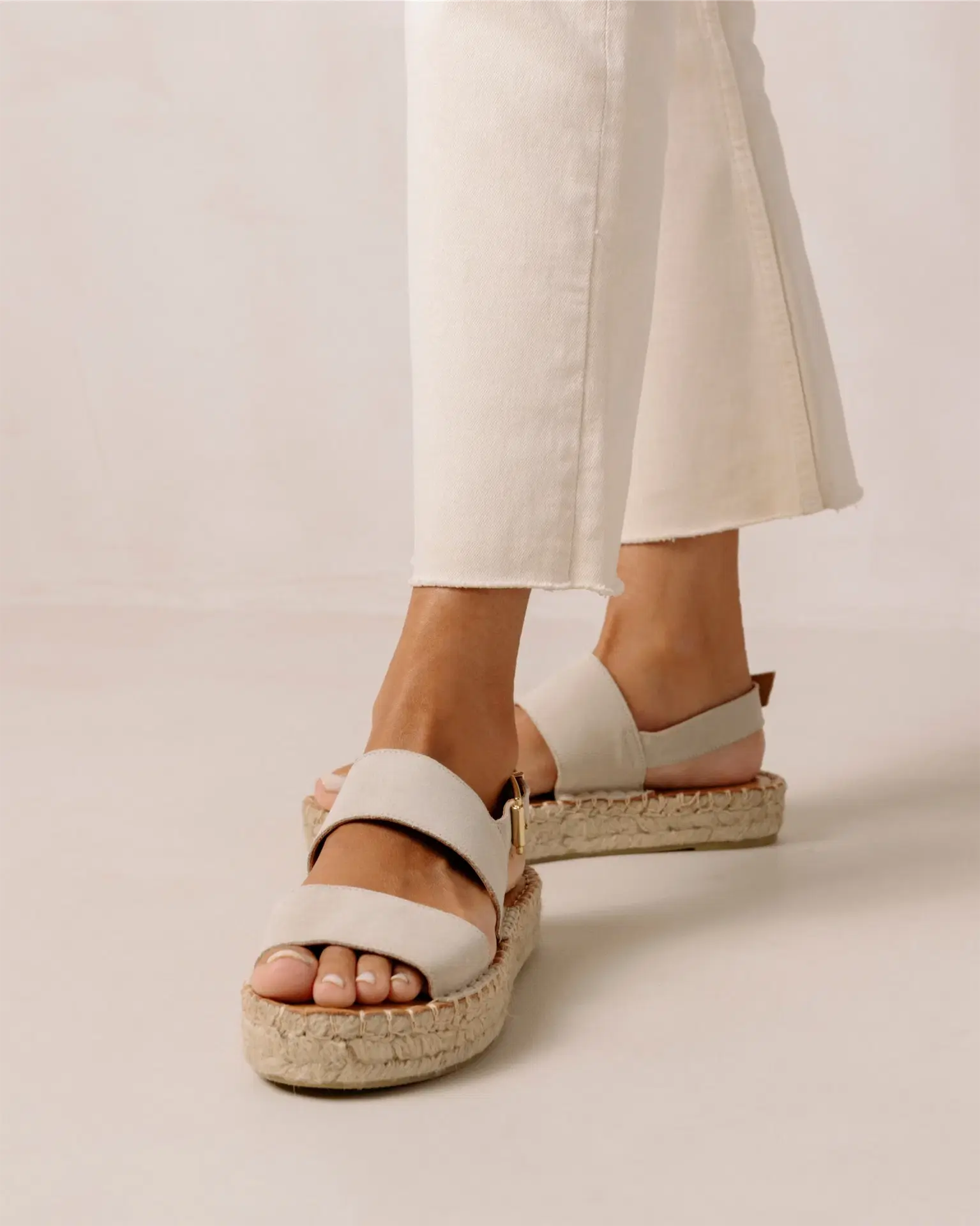 Alohas, Double Strap - Beige Suede Espadrilles, €120