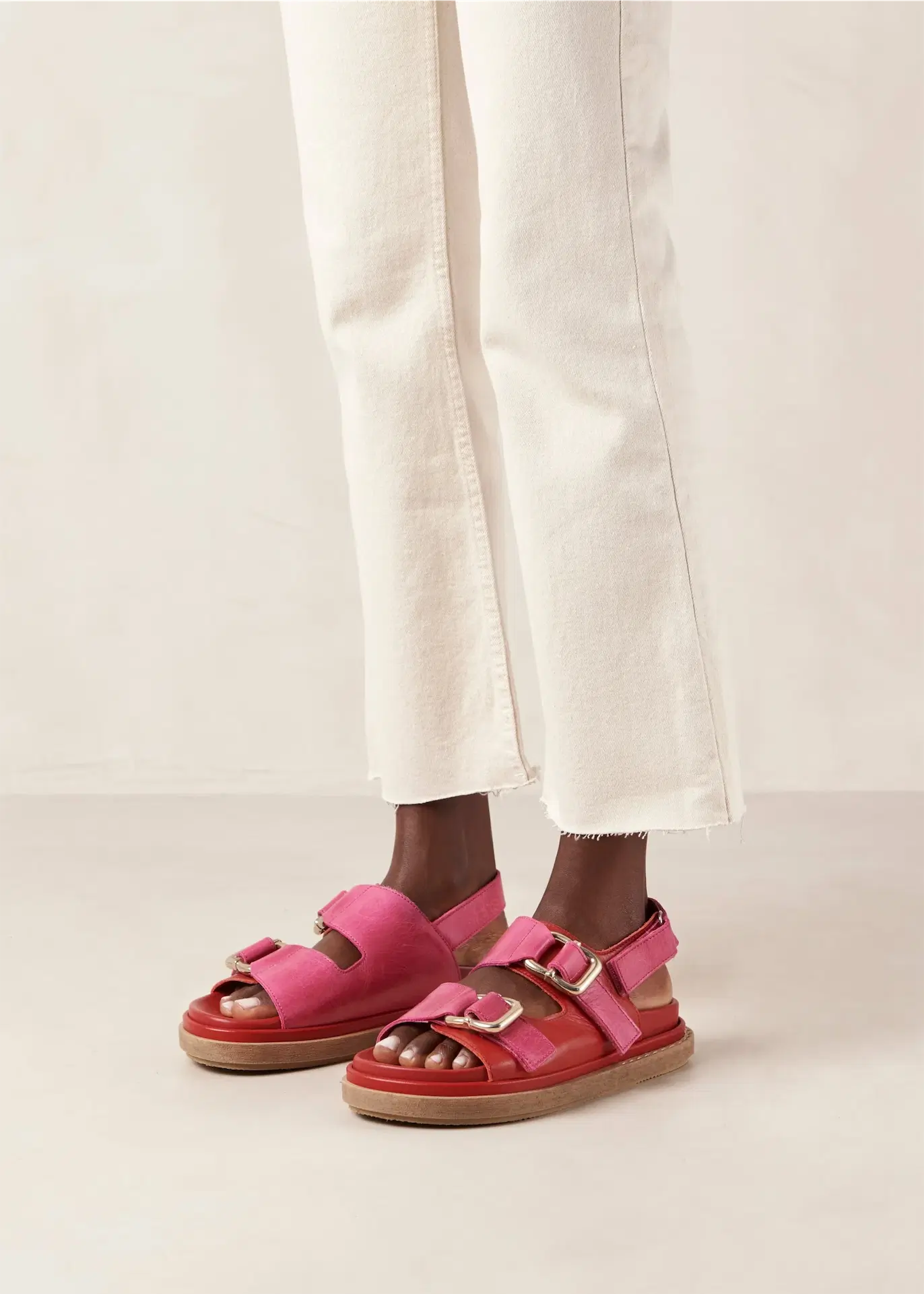 Alohas, Harper - Red and Pink Leather Sandals, €200