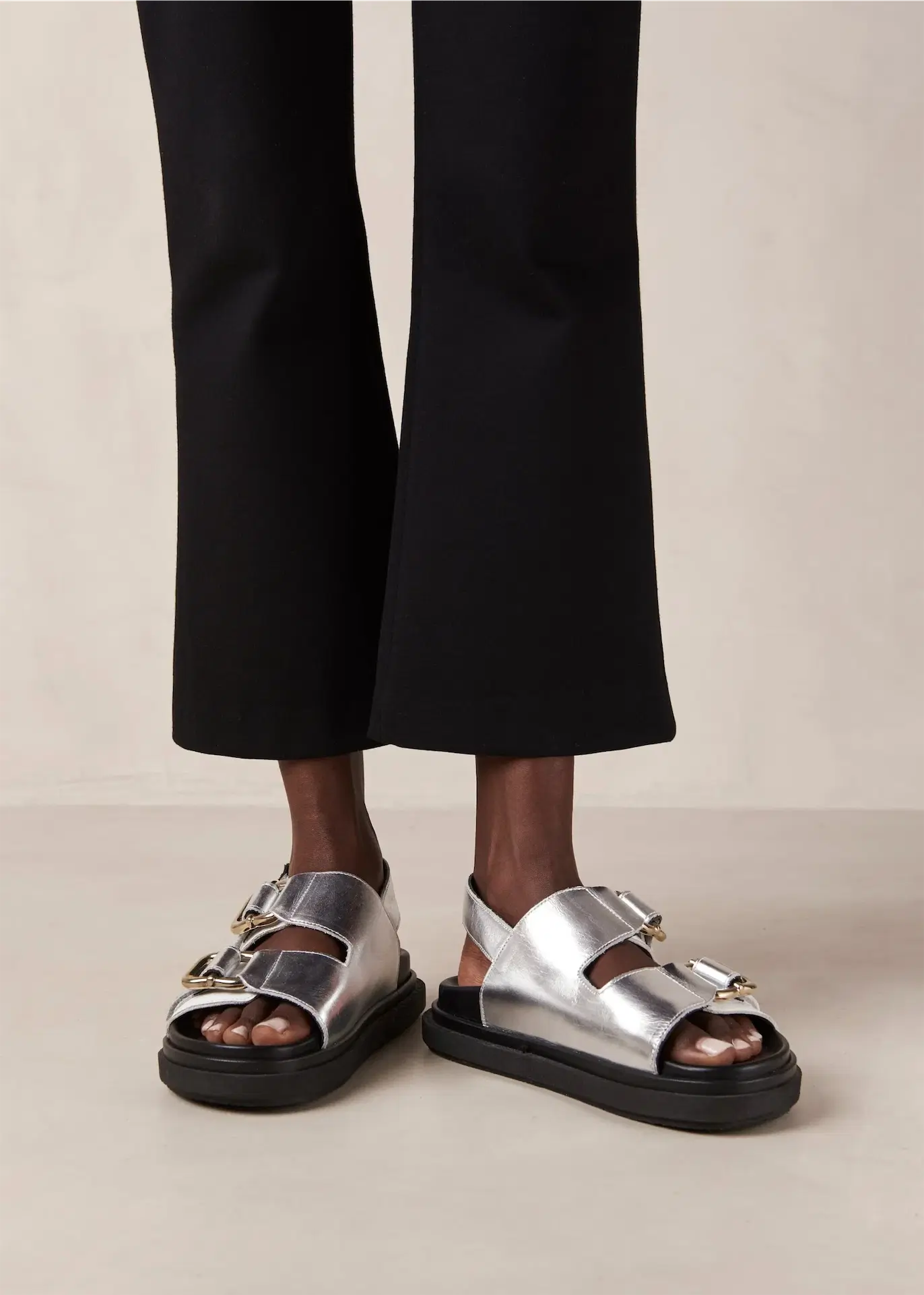 Alohas, Harper - White and Silver Leather Sandals, €200