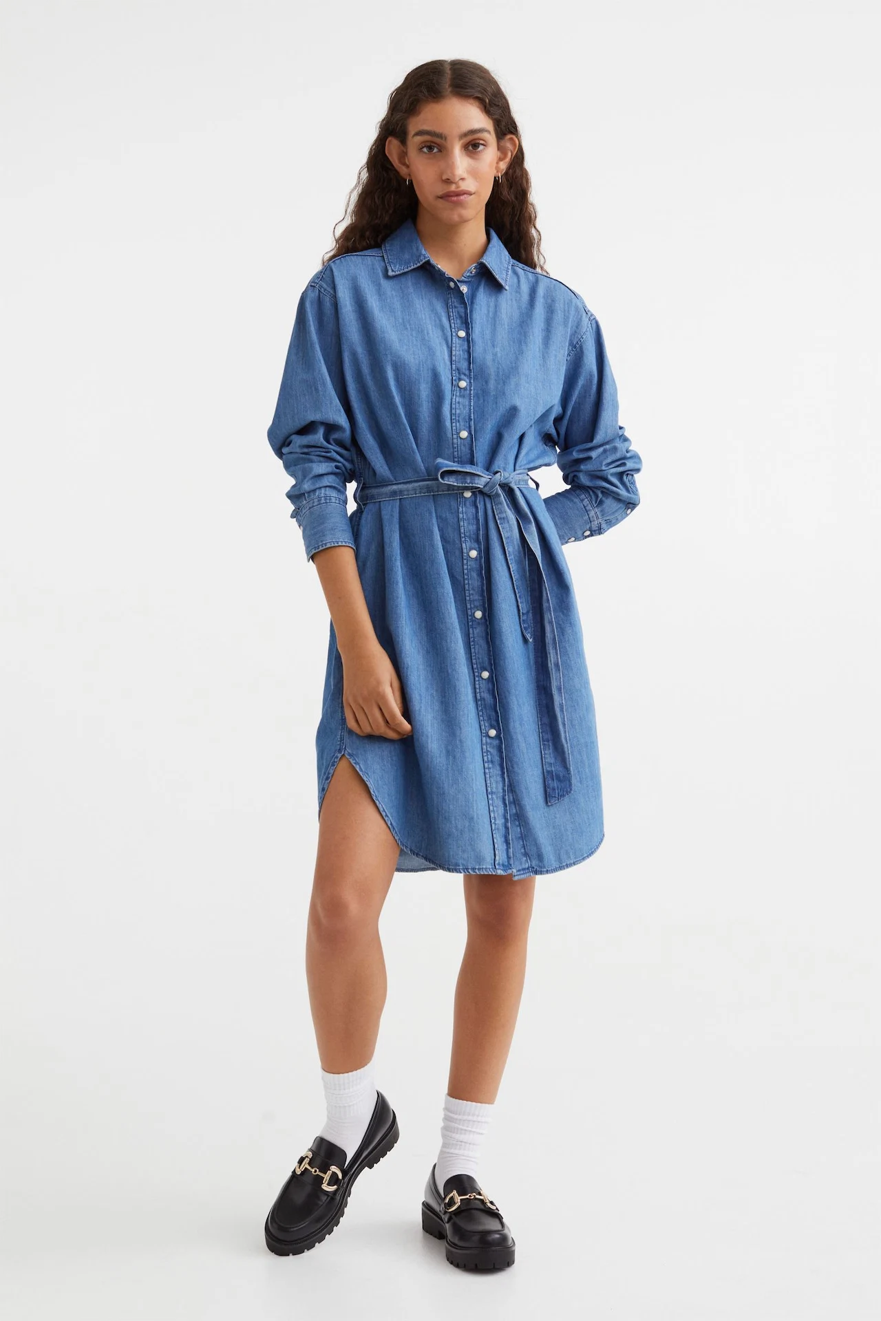 H&M, Tie-belt Denim Dress, €34.99