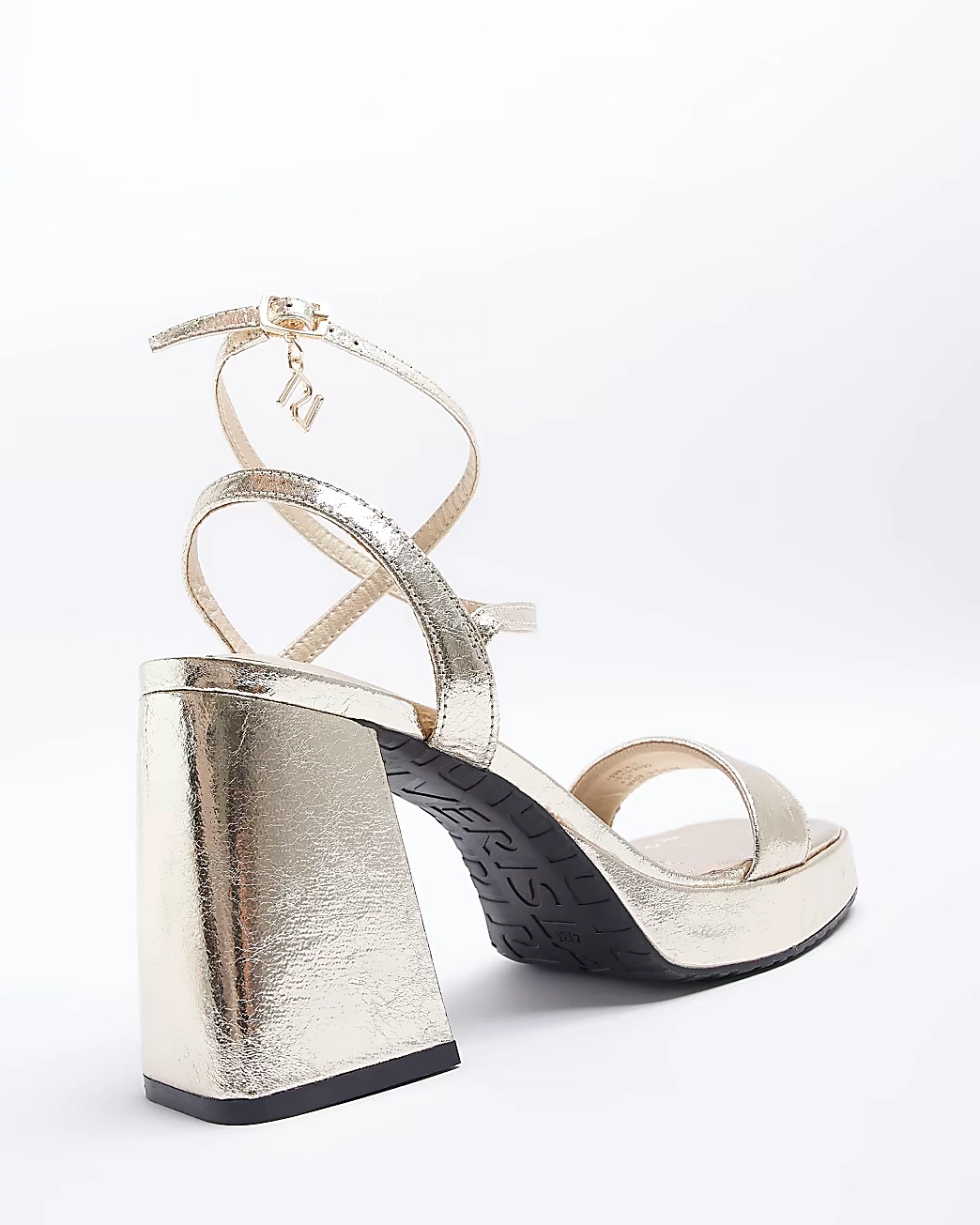 Gold Metallic Platform Heeled Sandals, €47, River Island