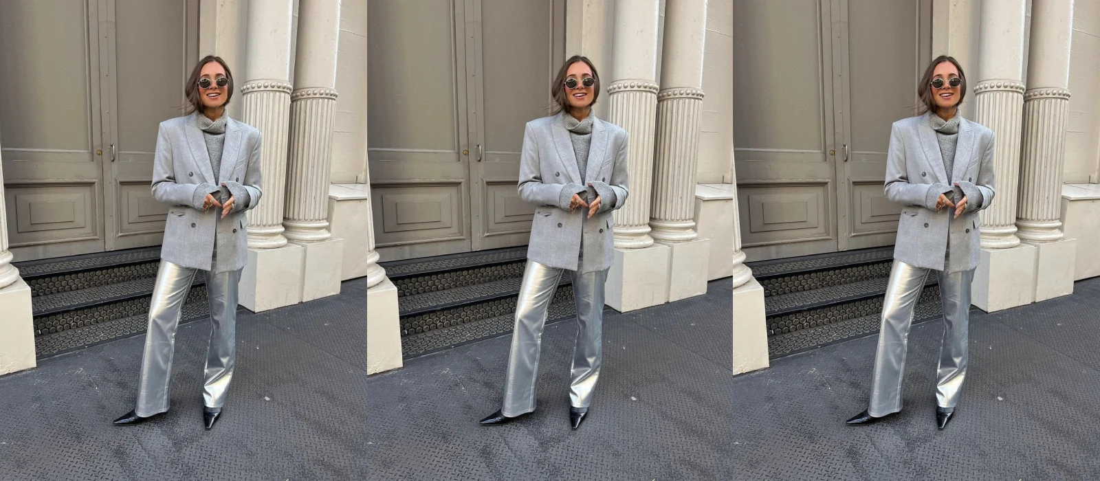 The silver trousers trend will help you shine this season The silver trousers trend will help you shine this season