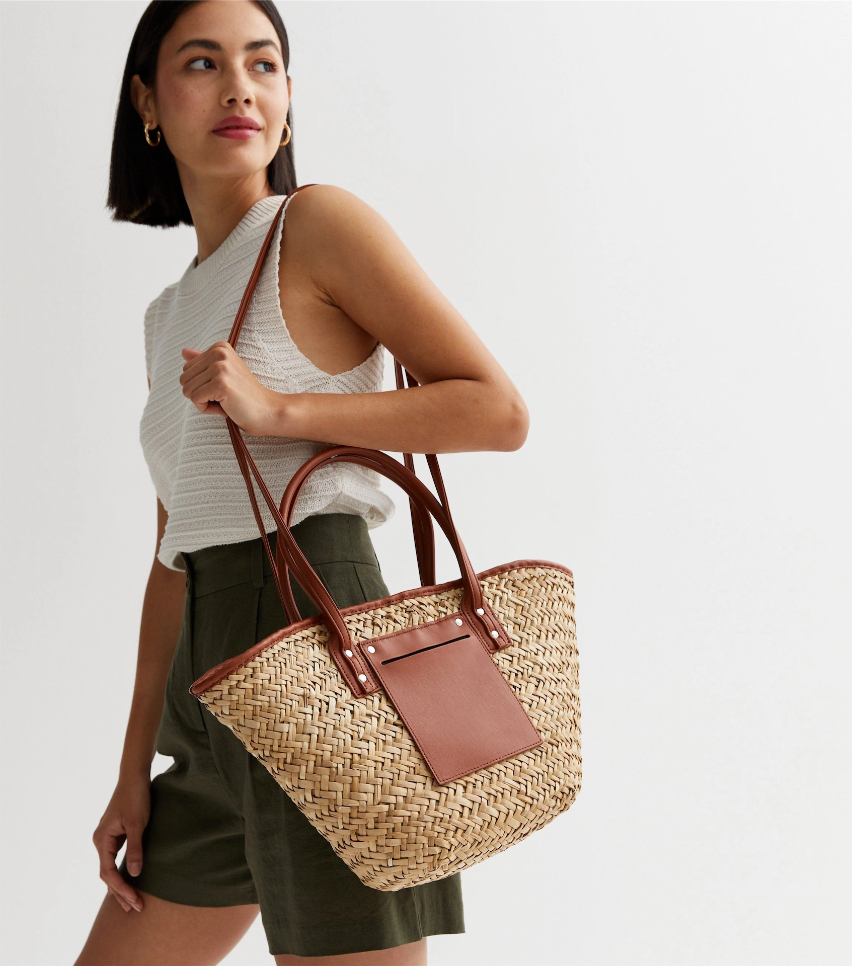 Straw Bucket Tote Bag, €33.99, New Look