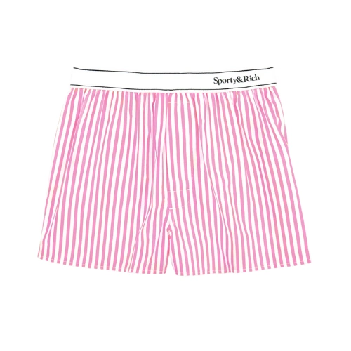 Serif Logo Boxer Short in Pink Striped, €90, Sporty & Rich
