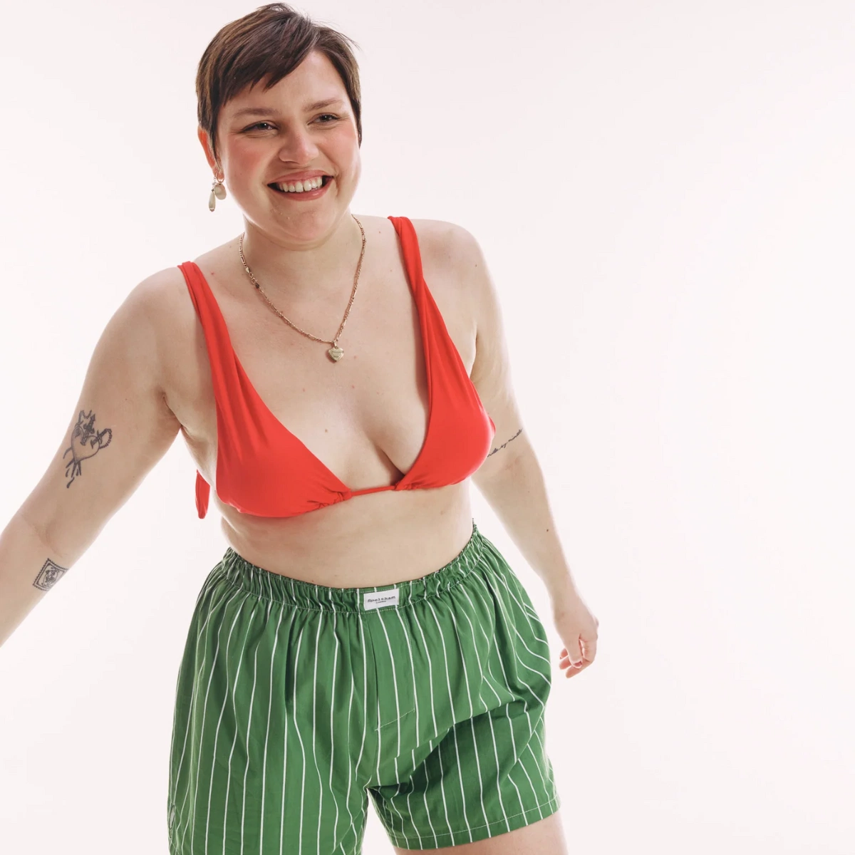 Green Inverted Stripe Classic Unisex Boxers, €43.95, Speltham London