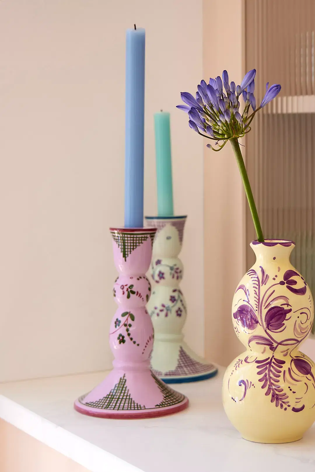 Anthropologie, Ceramic Floral Taper Candle Holder, €95