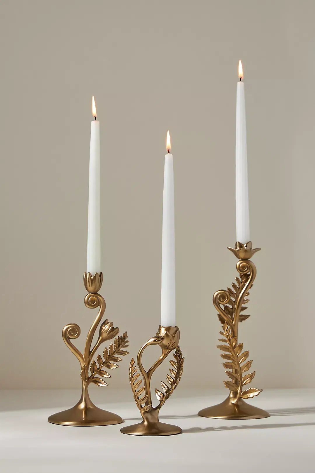 Anthropologie, Fiddlehead Fern Metal Taper Candle Holder, €40-€55