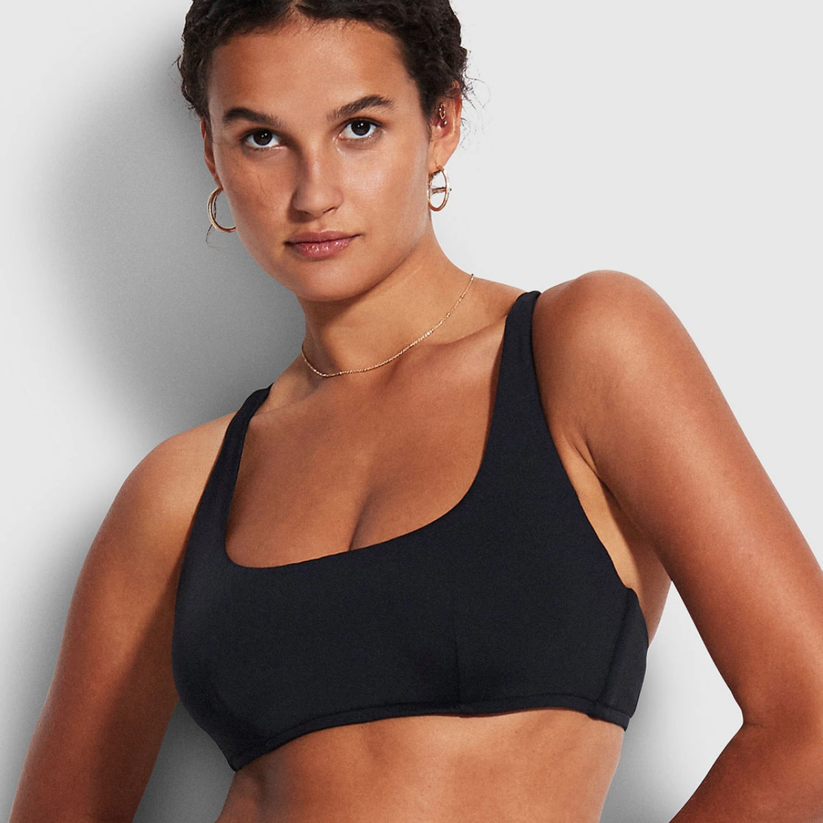 Seafolly Collective DD Scoop Neck Halter Top in Black, £70