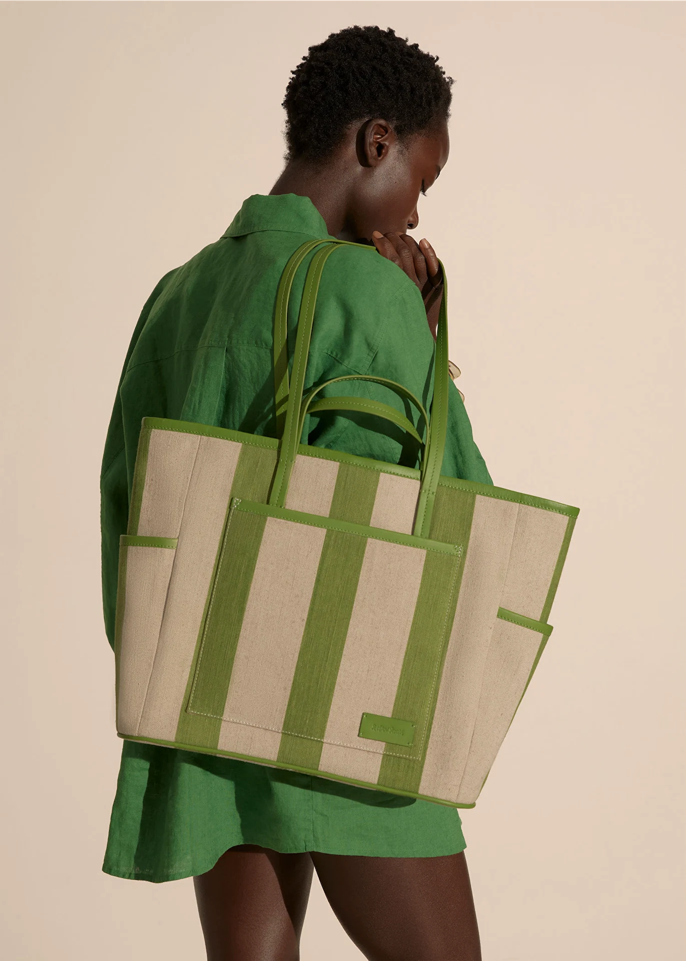 & Other Stories, Large Leather Trimmed Canvas Tote, €79