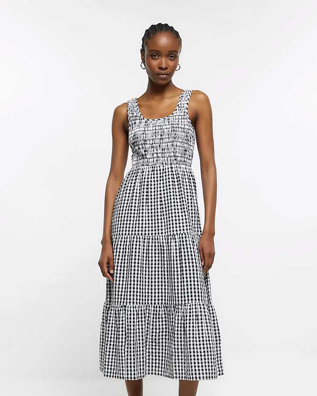 River Island, Black Checked Smock Midi, €44