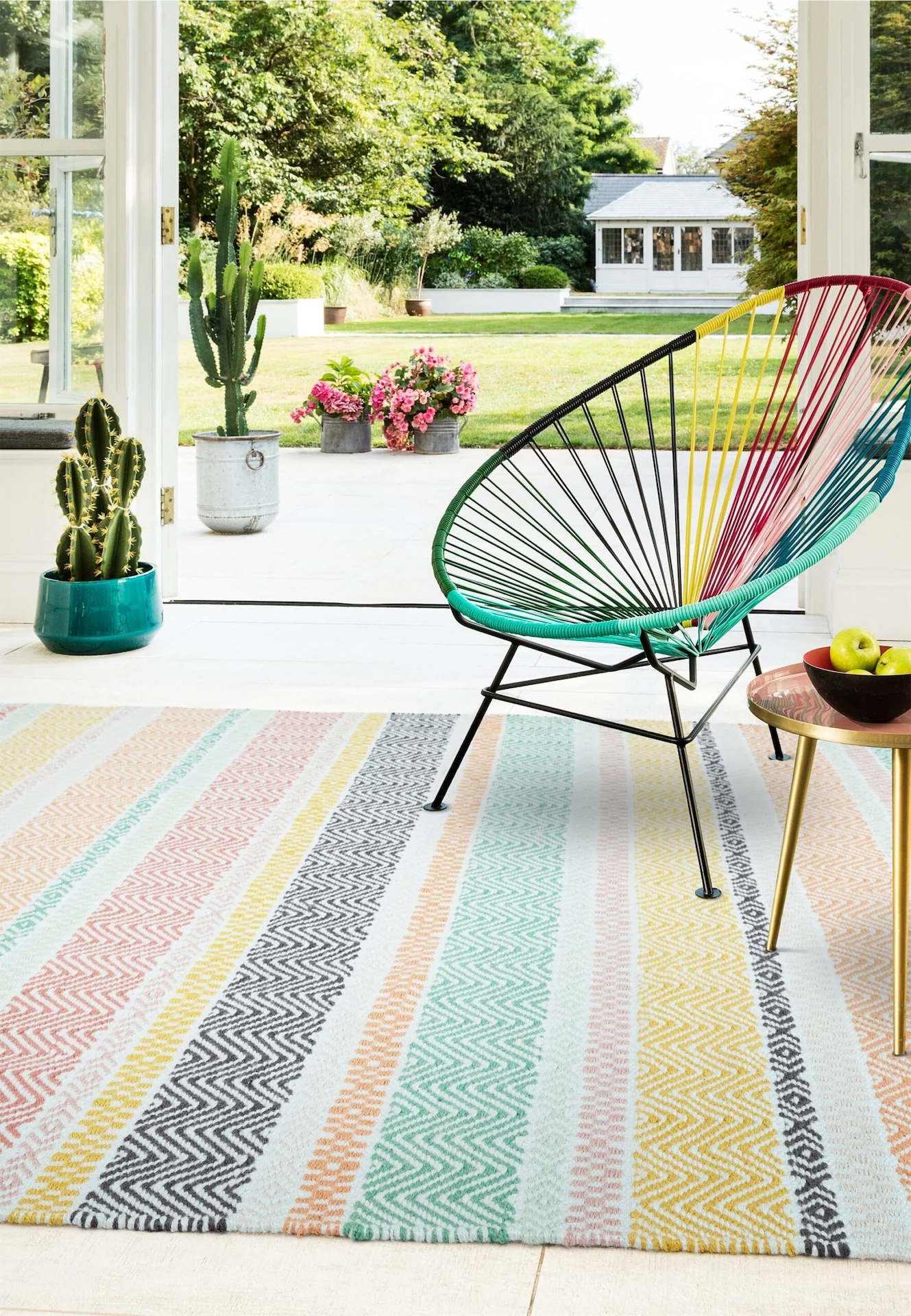 Boardwalk Pastel Stripe Multi Colour Eco Friendly Indoor/Outdoor Rug, price on request