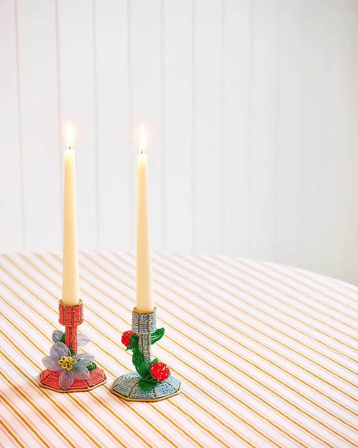 Oliver Bonas, Strawberry Beaded Blue Candle Holder, €23.50