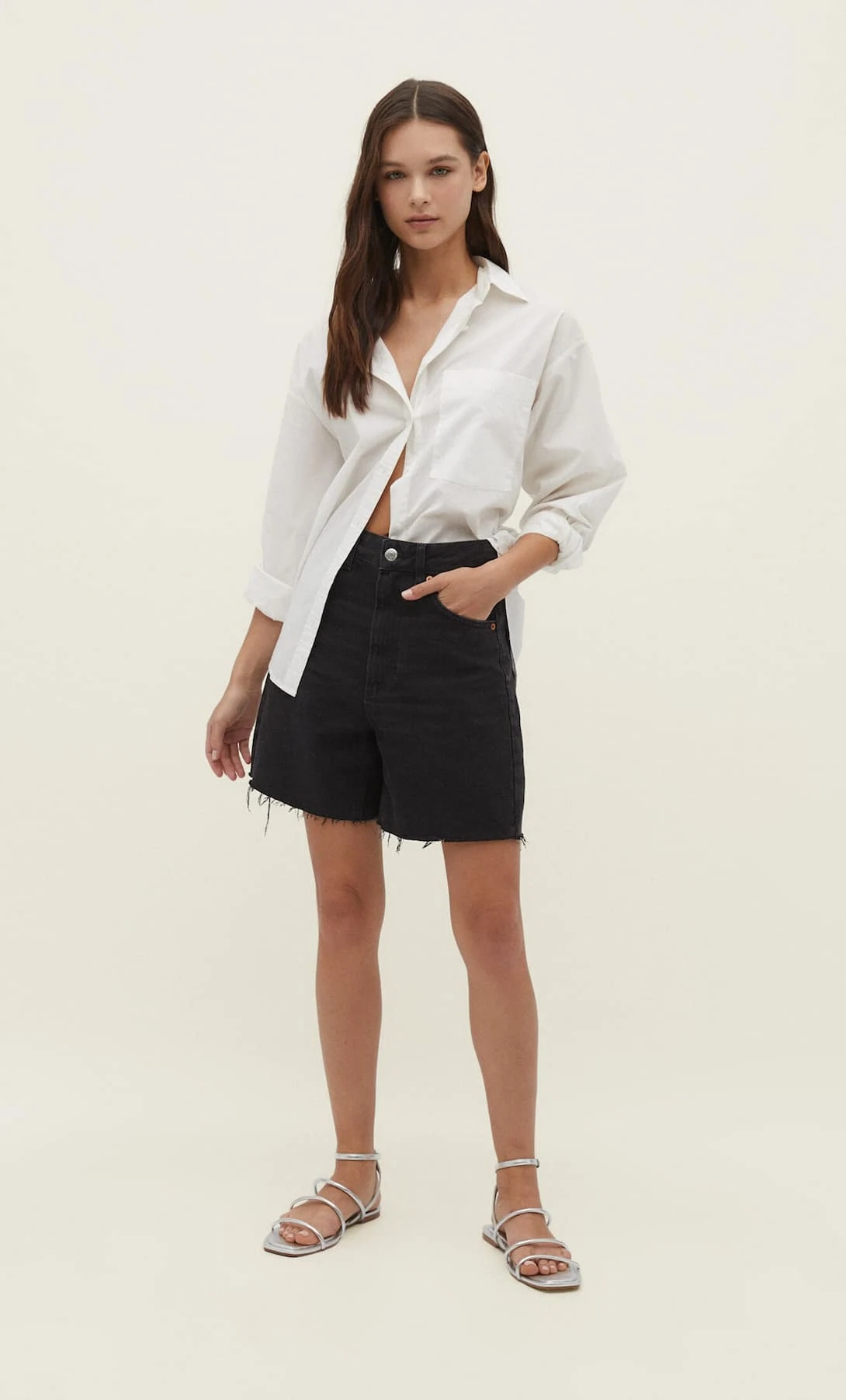 Stradivarius, Longline Denim Shorts, €25.99