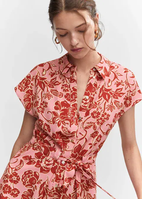 Floral-Print Jumpsuit with Tie, €39.99