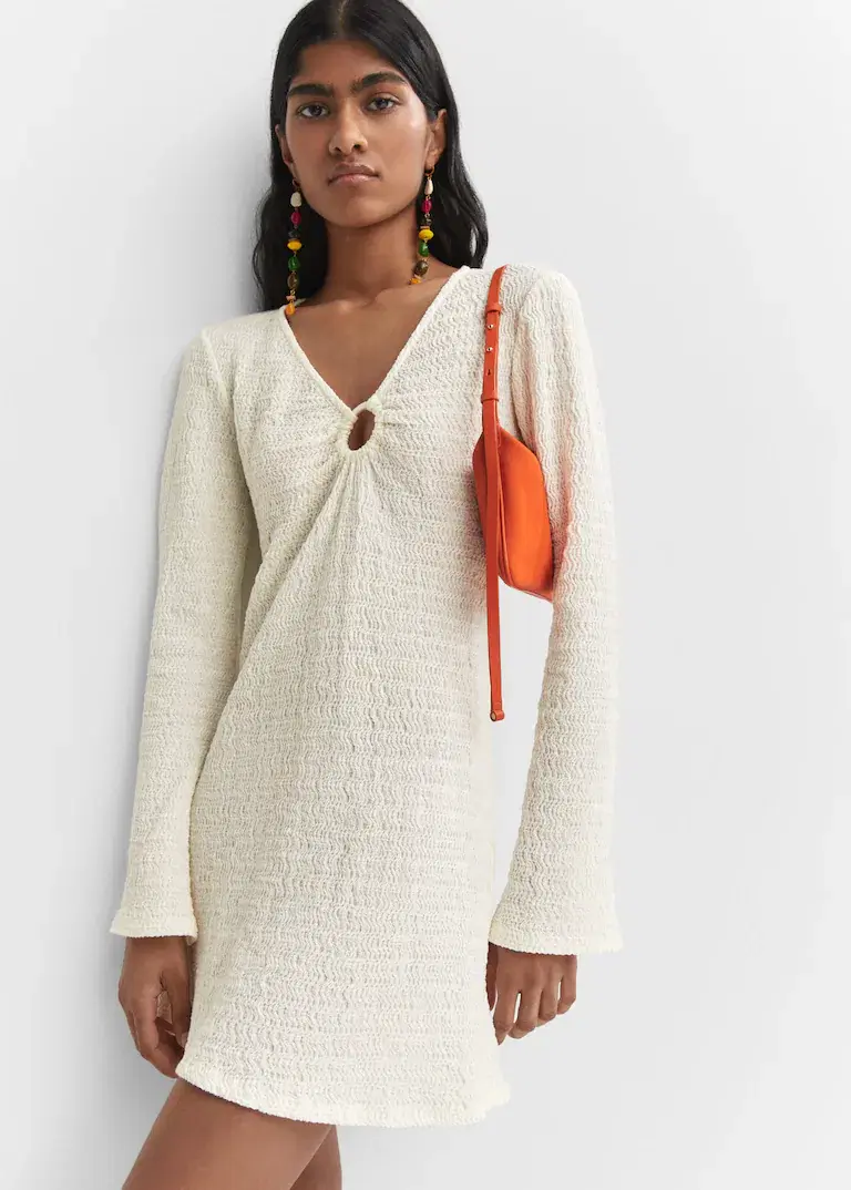 Textured Dress with Hoop Detail, €45.99