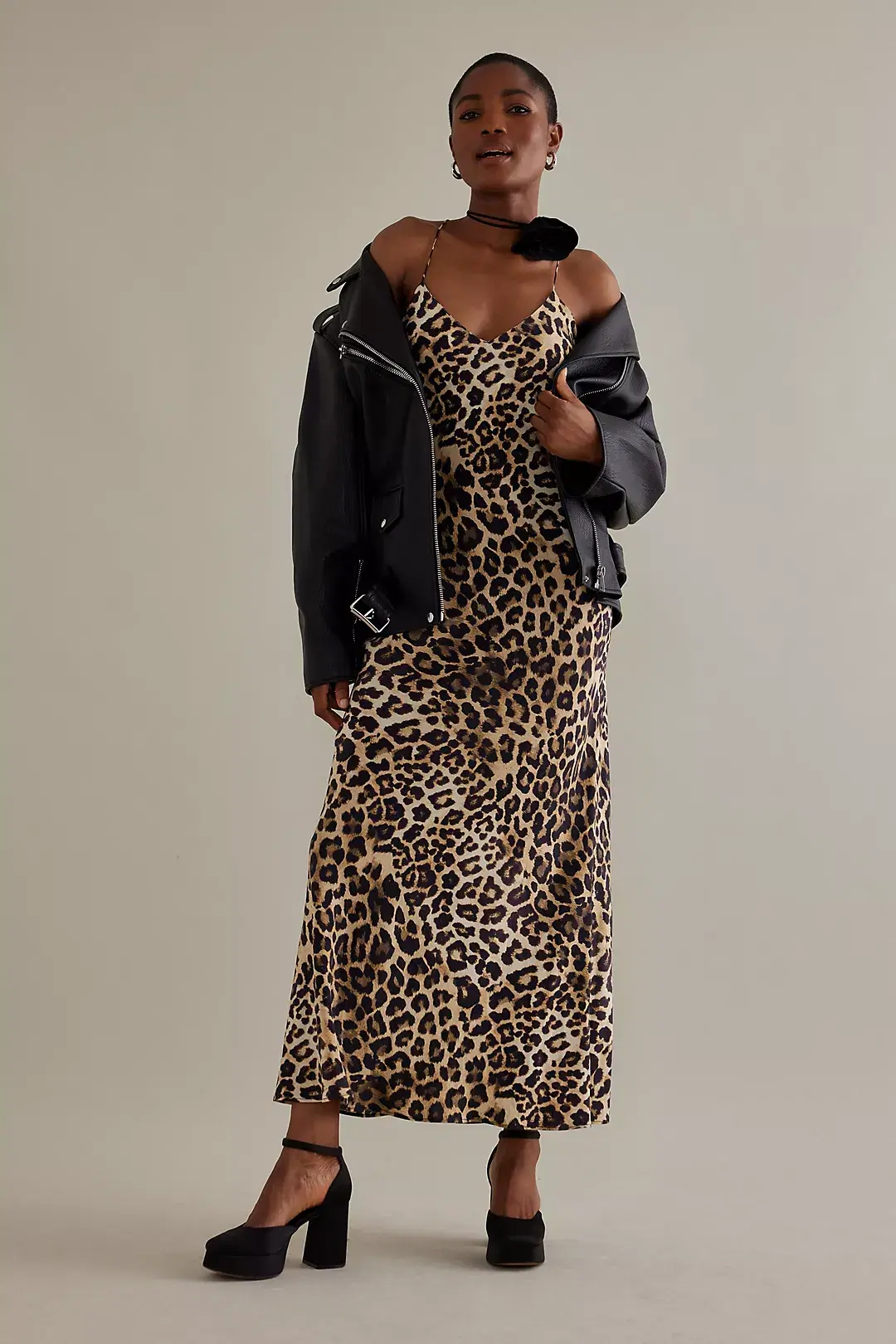 Anthropologie, ALIGNE Kylie Leopard Print Maxi Slip Dress, €103