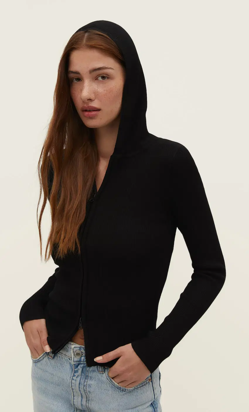 Stradivarius, Knit Cardigan with Hood, €22.99