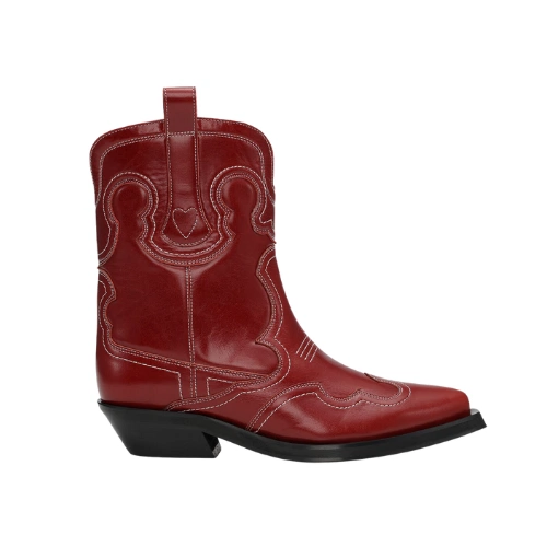 Red Low Shaft Embroidered Western Boots, €475