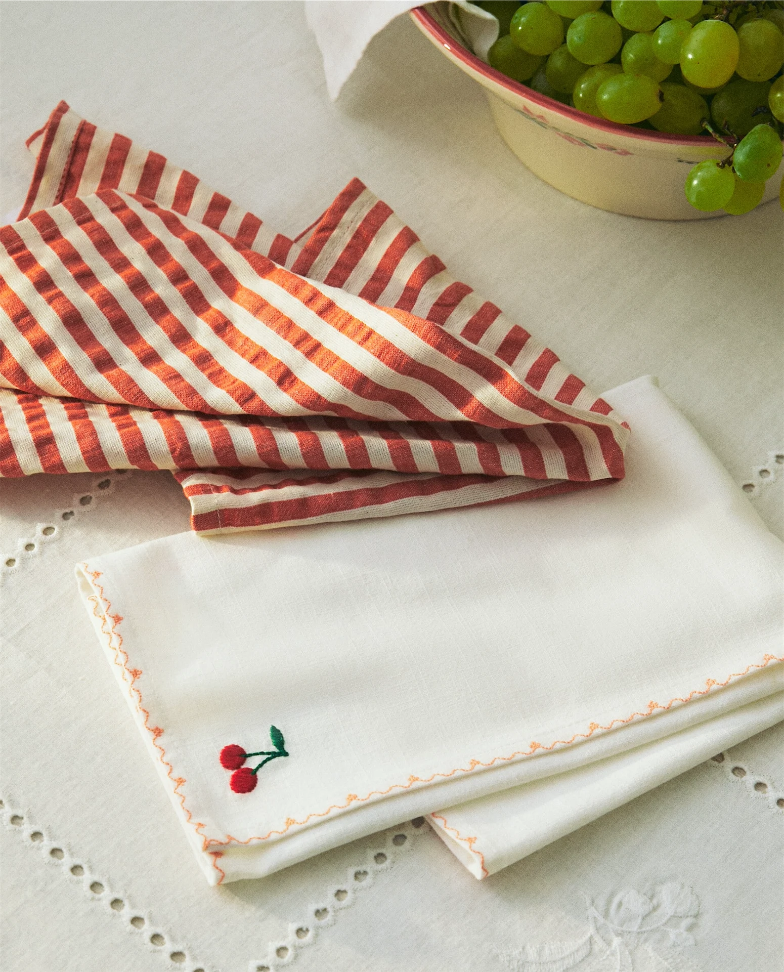 Zara Home, Napkins with Embroidered Cherries, €15.99