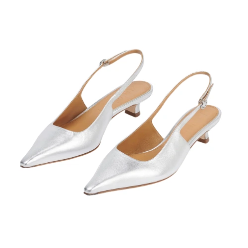 Aeyde Catrina Silver Pumps, €325