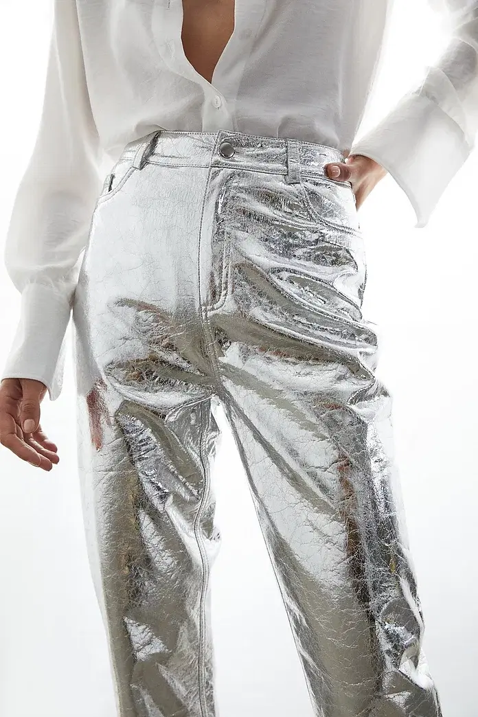 WAREHOUSE, Crackle Faux Leather Straight Trouser, €77.55