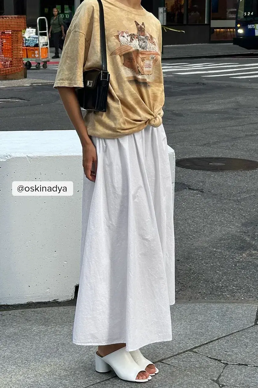 NA-KD, Elastic Waist Cotton Midi Skirt, €54.95