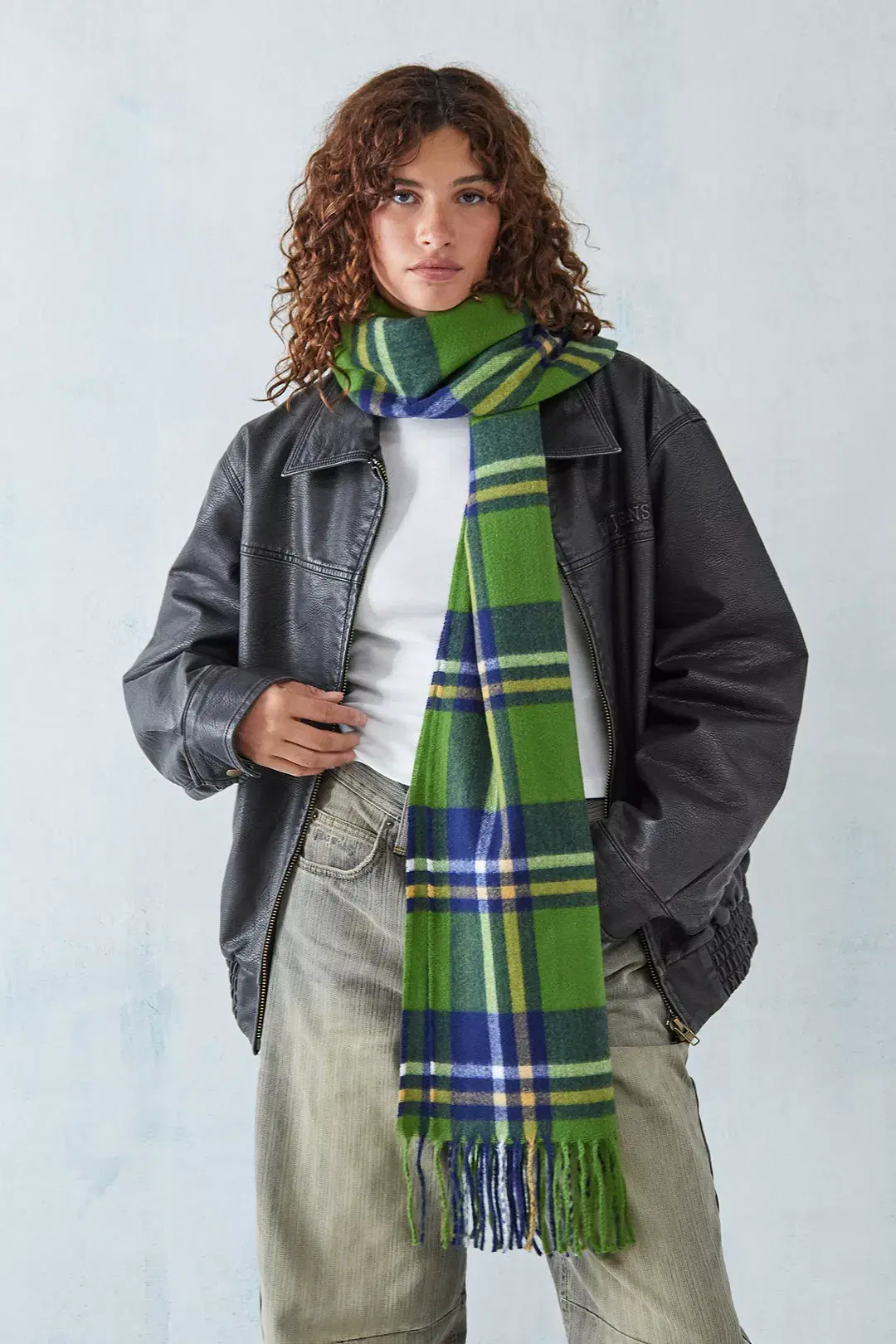 Urban Outfitters, Damson Madder Green Check Scarf, €55