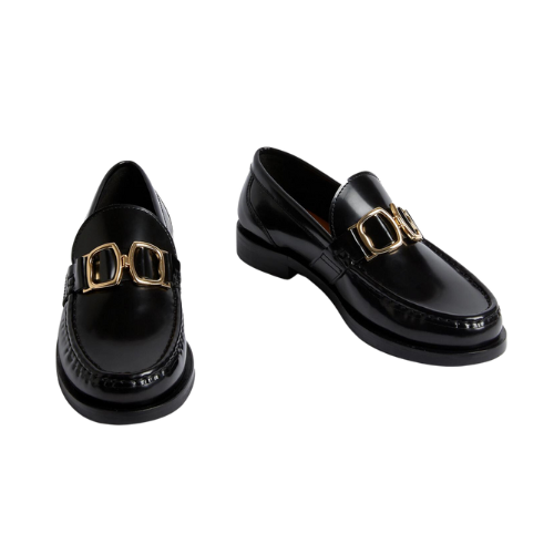 Leather Trim Flat Loafers, €77