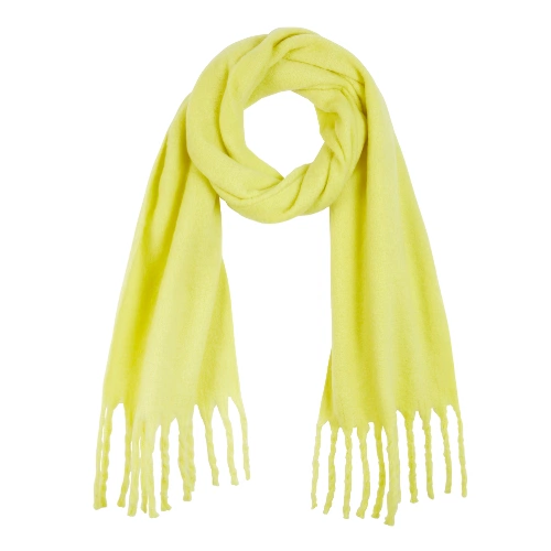 Brushed Fringed Scarf in Lime, €24