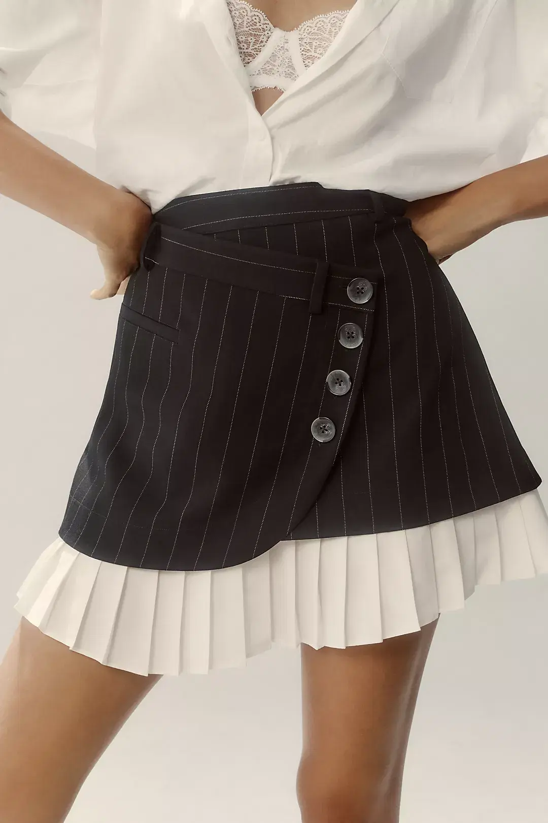 Anthropologie, Asymmetrical Menswear Pleated Mini Skirt, €145