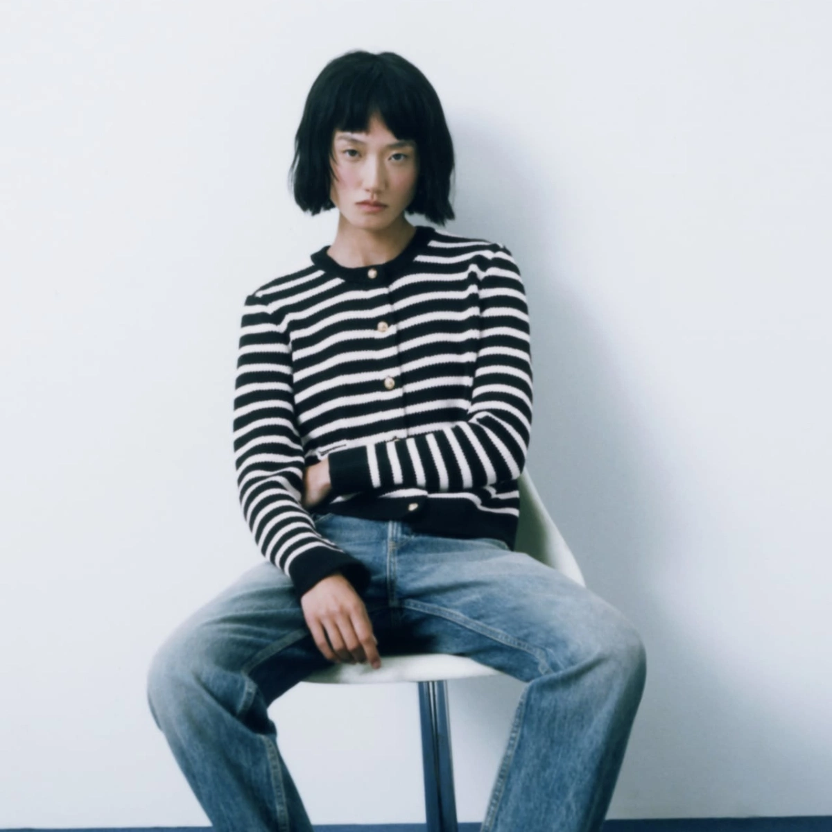 Knit Cardigan with Golden Buttons, €39.95