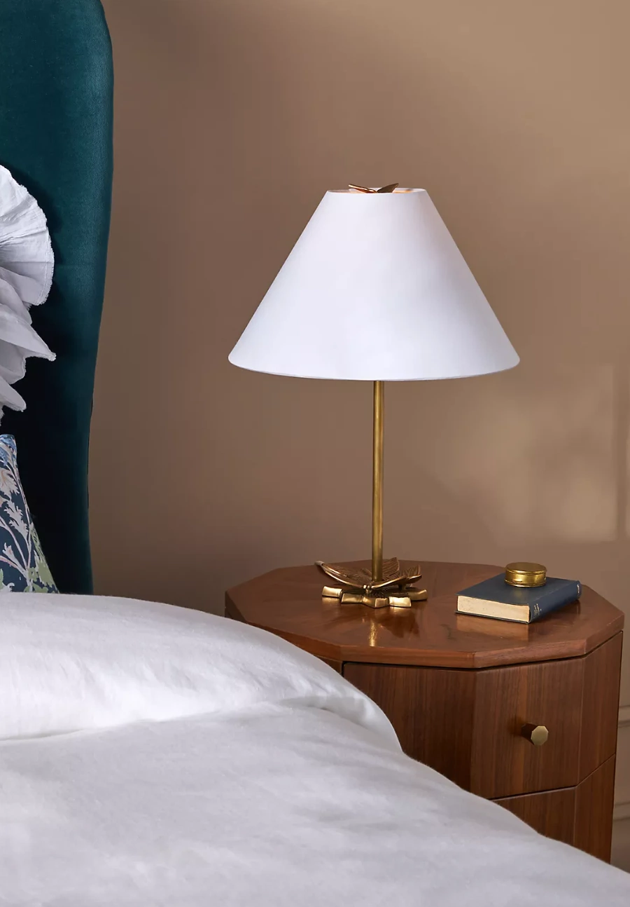 Melody Linen Shade Brass Table Lamp, €270