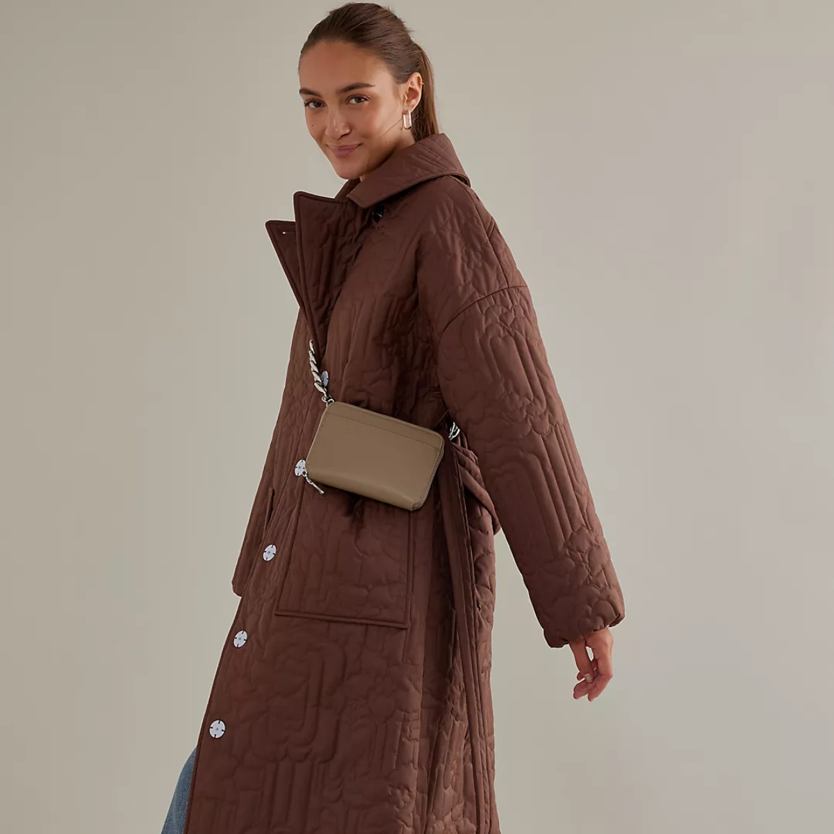 Damson Madder Gilda Quilted Longline Coat, €210