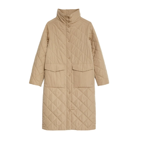 Diamond Quilted Funnel Neck Longline Coat, €125
