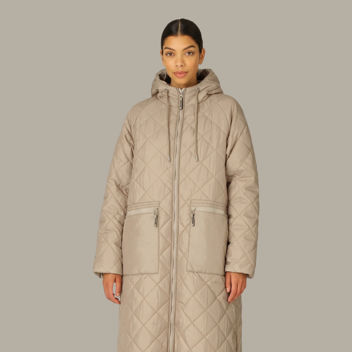 Padded Coat in Cobblestone, €345