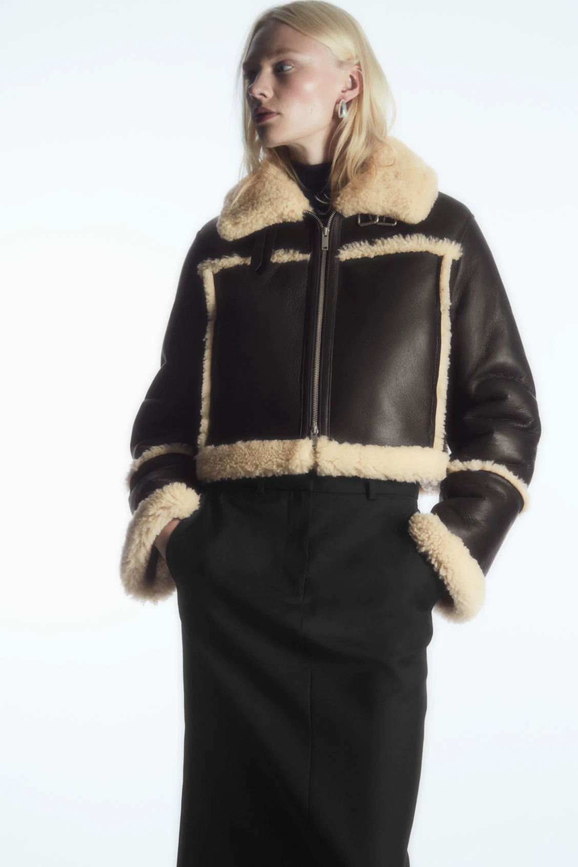COS Cropped Shearling Jacket, €690