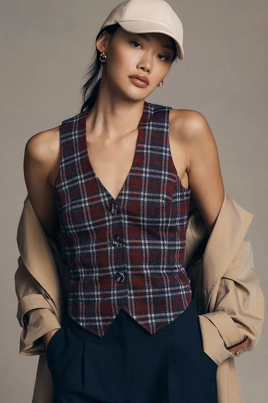 Anthropologie Eva Franco Tartan Waistcoat, €80