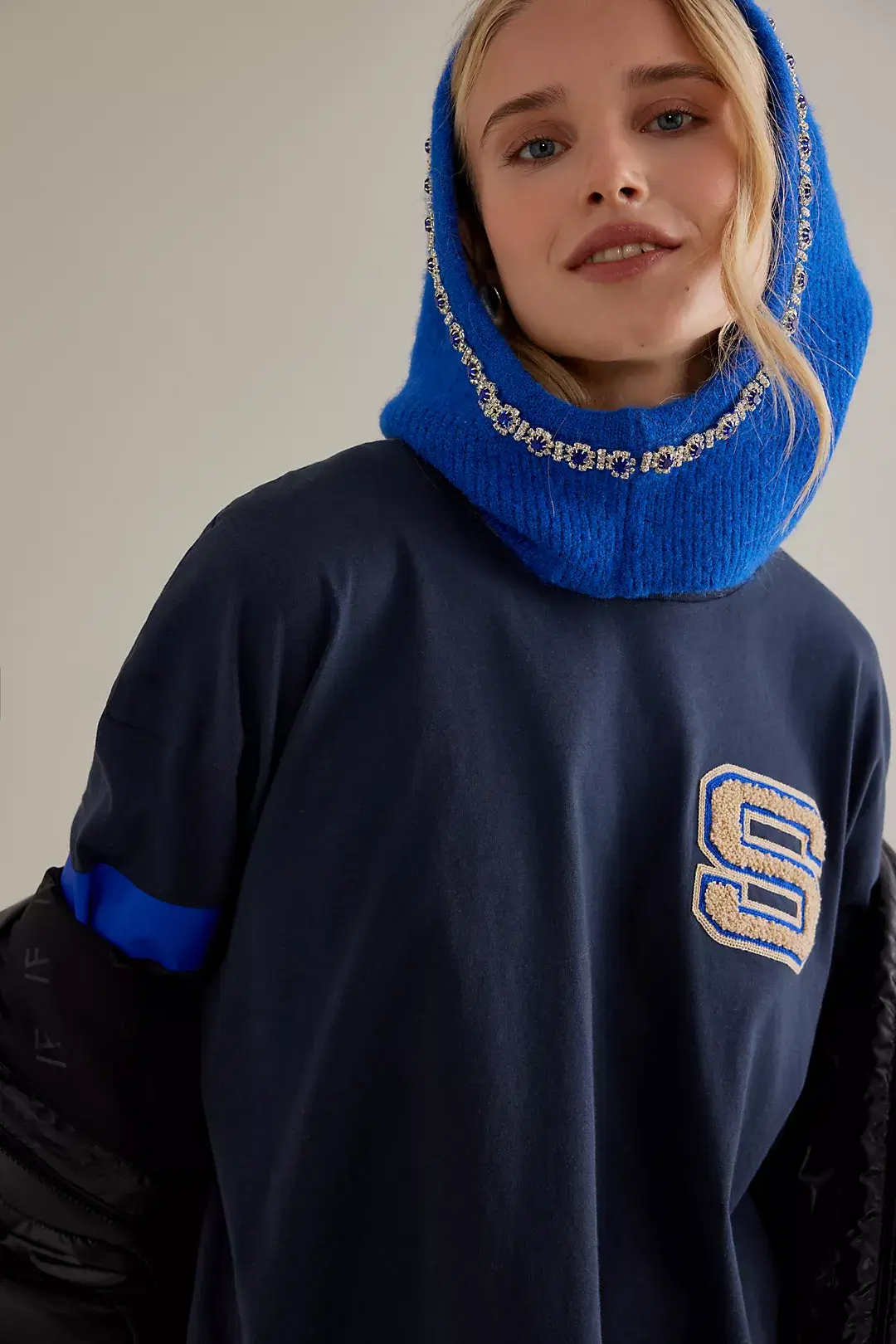 Anthropologie Maeve Dressy Bejewelled Knitted Hood, €35