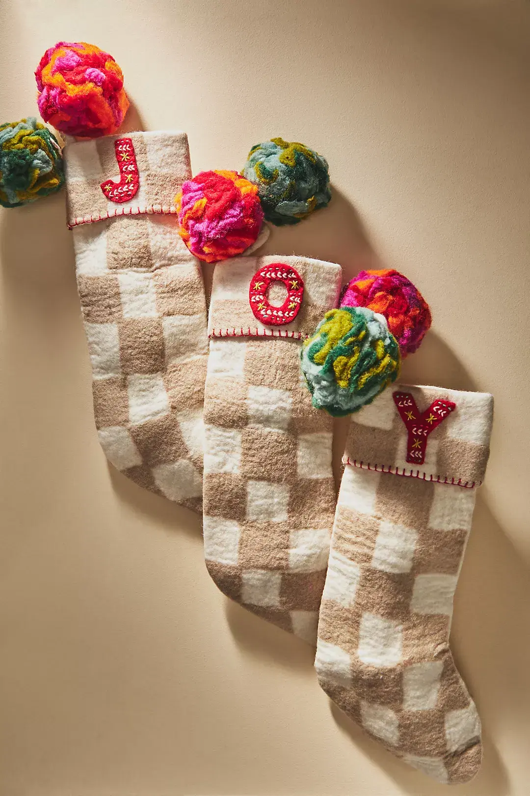 Anthropologie Monogram Felted Christmas Stocking, €40