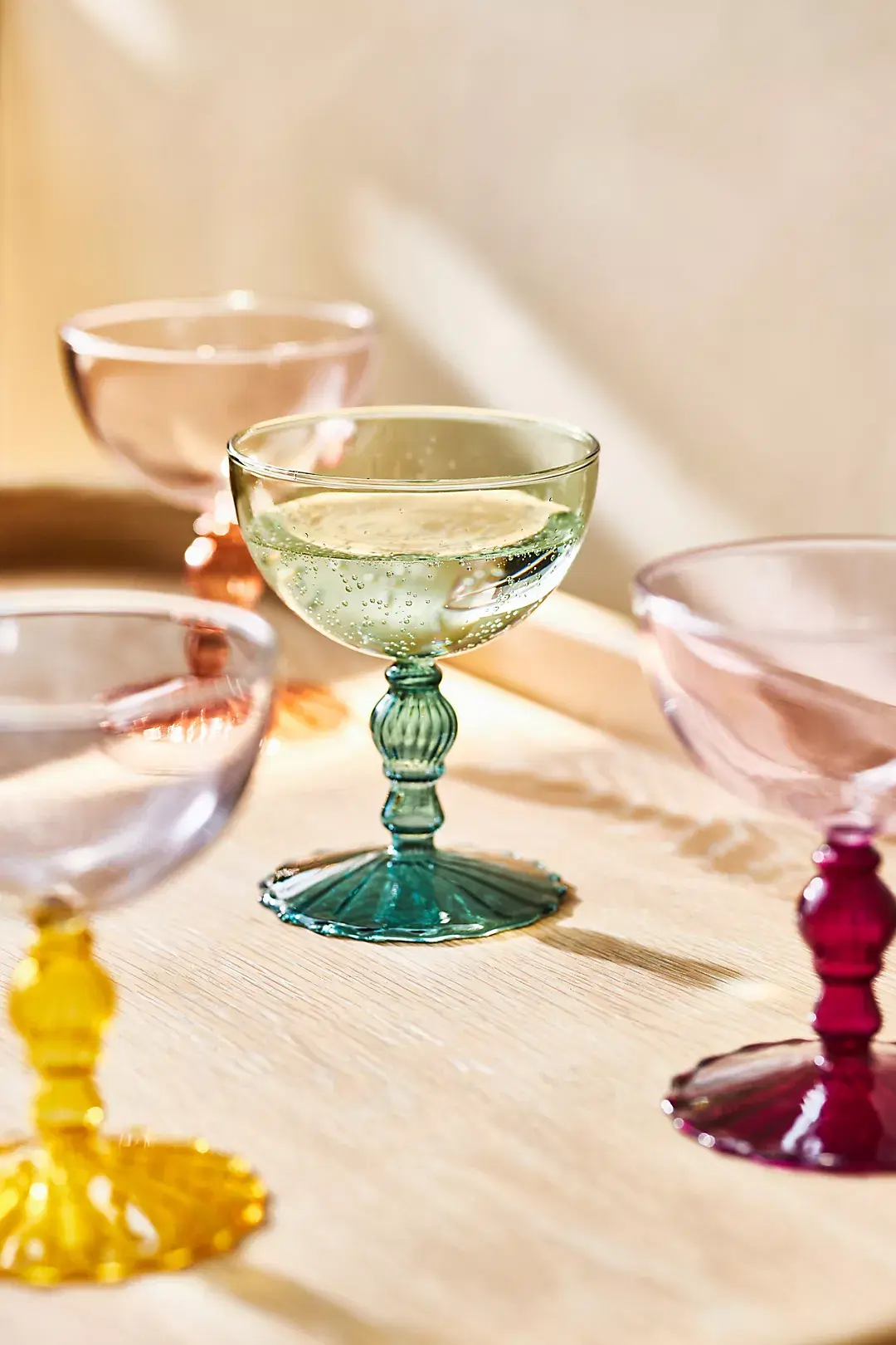Anthropologie Cinzia Champagne Coupe Glasses, Mixed Set of 4, €55