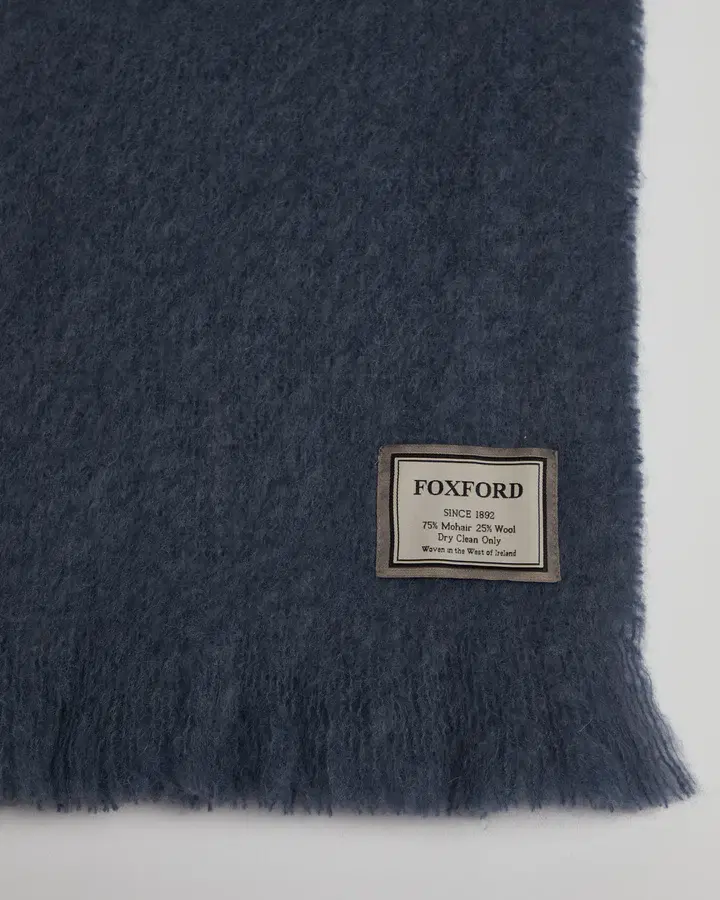 Foxford Hague Blue Mohair Throw, €150