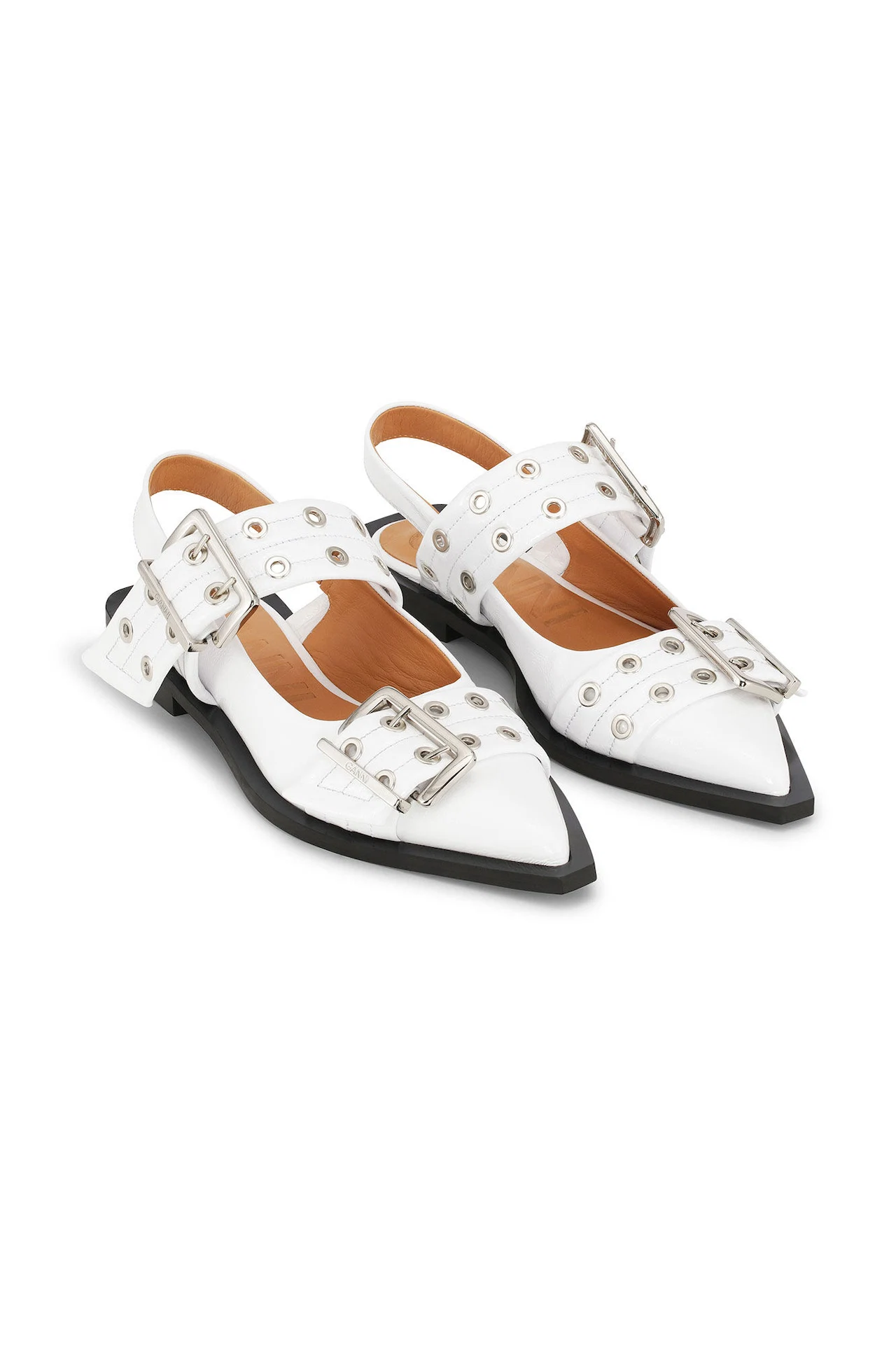 Ganni Wide Welt Buckle Ballerinas, €325