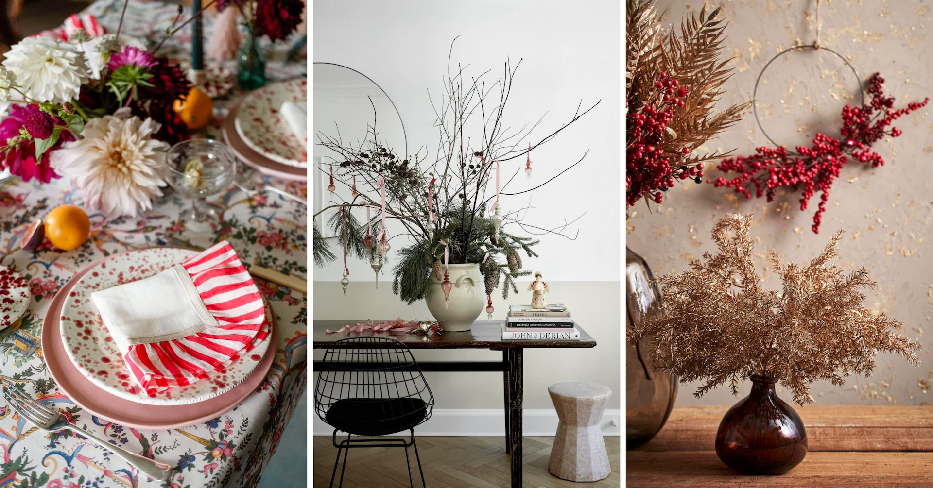 We asked 3 interiors mavens about their Christmas decorating style