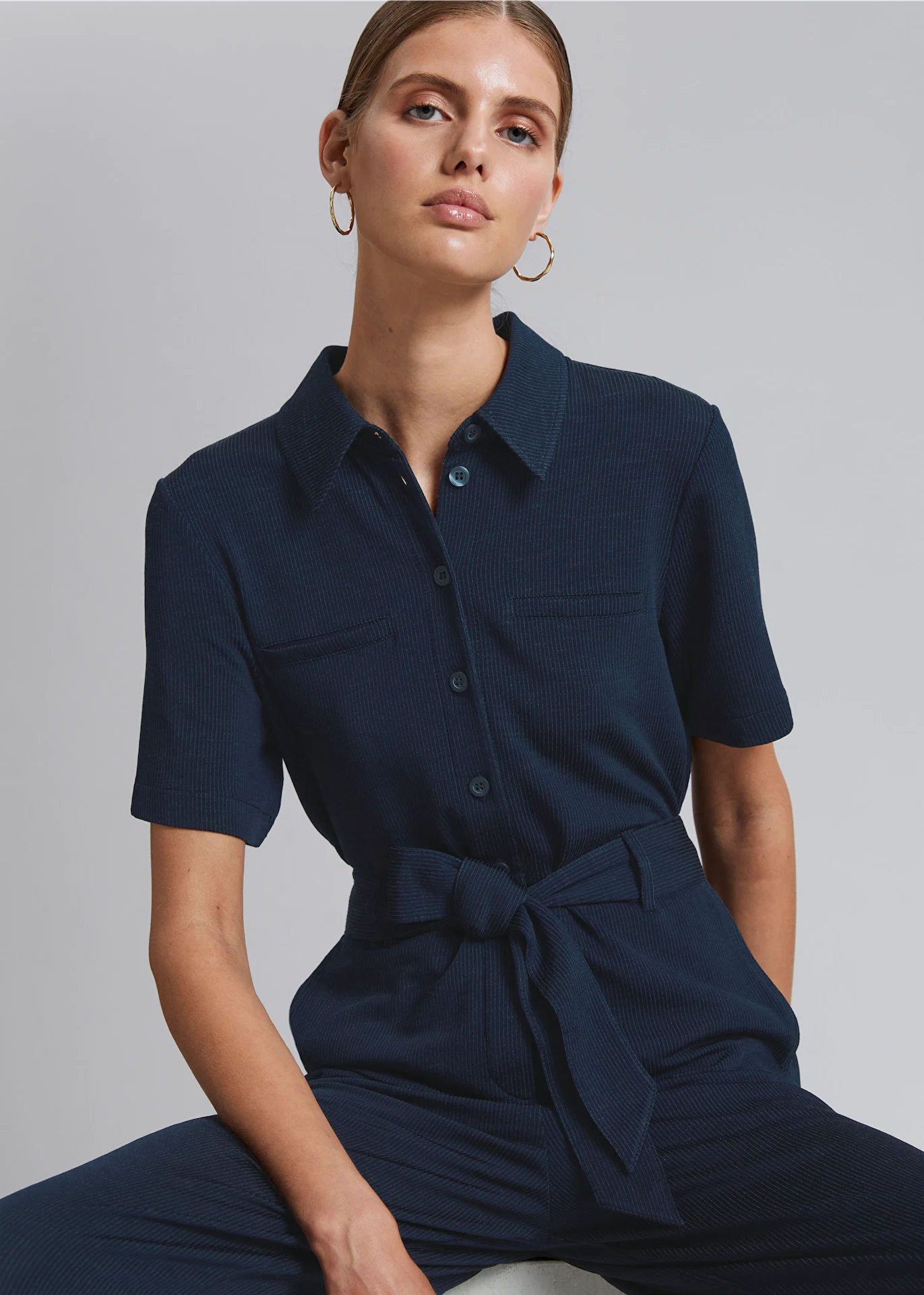 & Other Stories Belted Short Sleeve Jumpsuit, €129