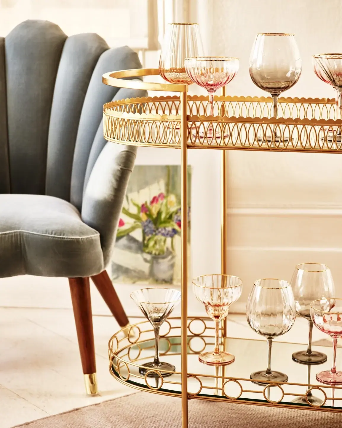 Oliver Bonas Claro Purple Champagne Saucers Set of Four, €41.50