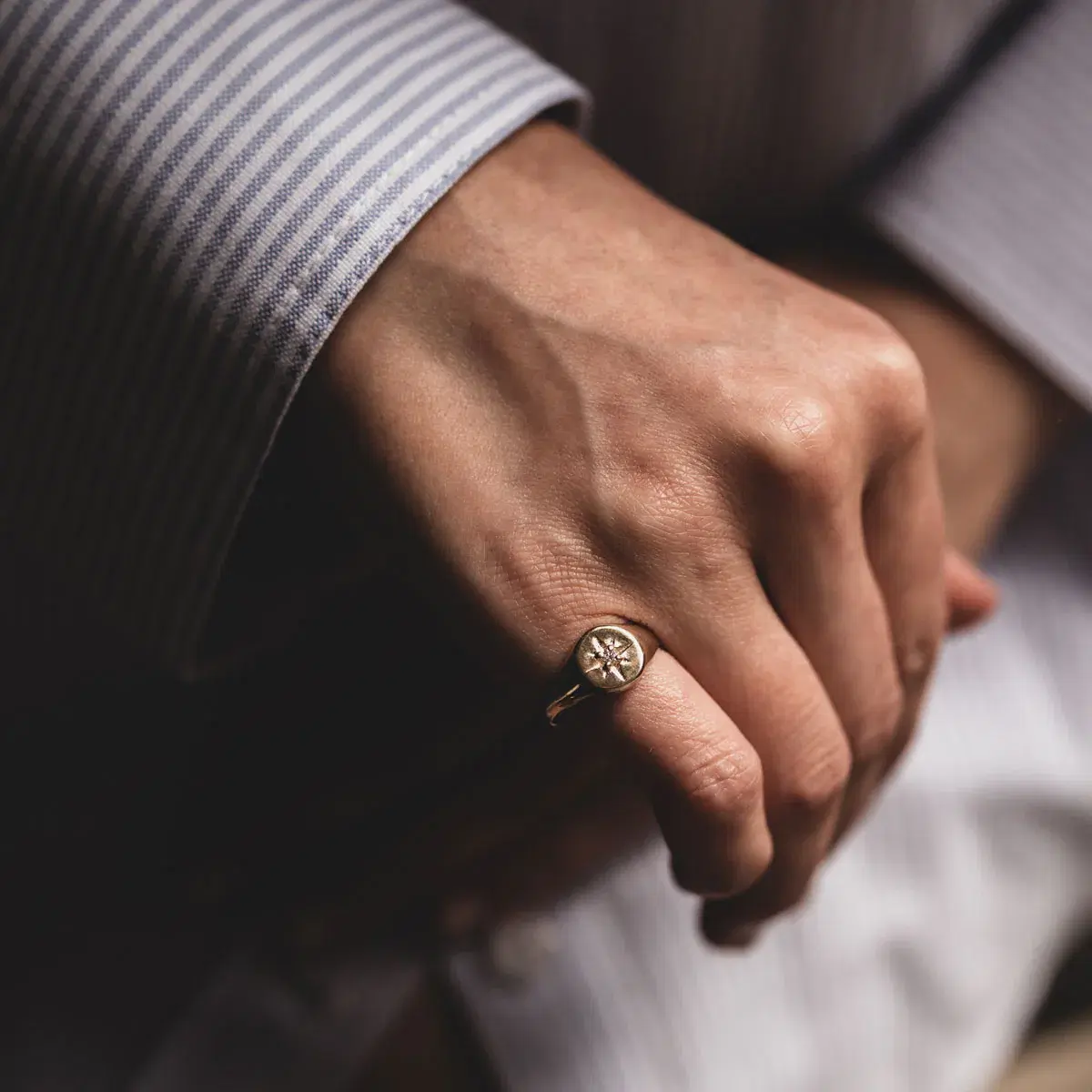 Chupi 14k Gold Diamond Original Signet Ring, €889