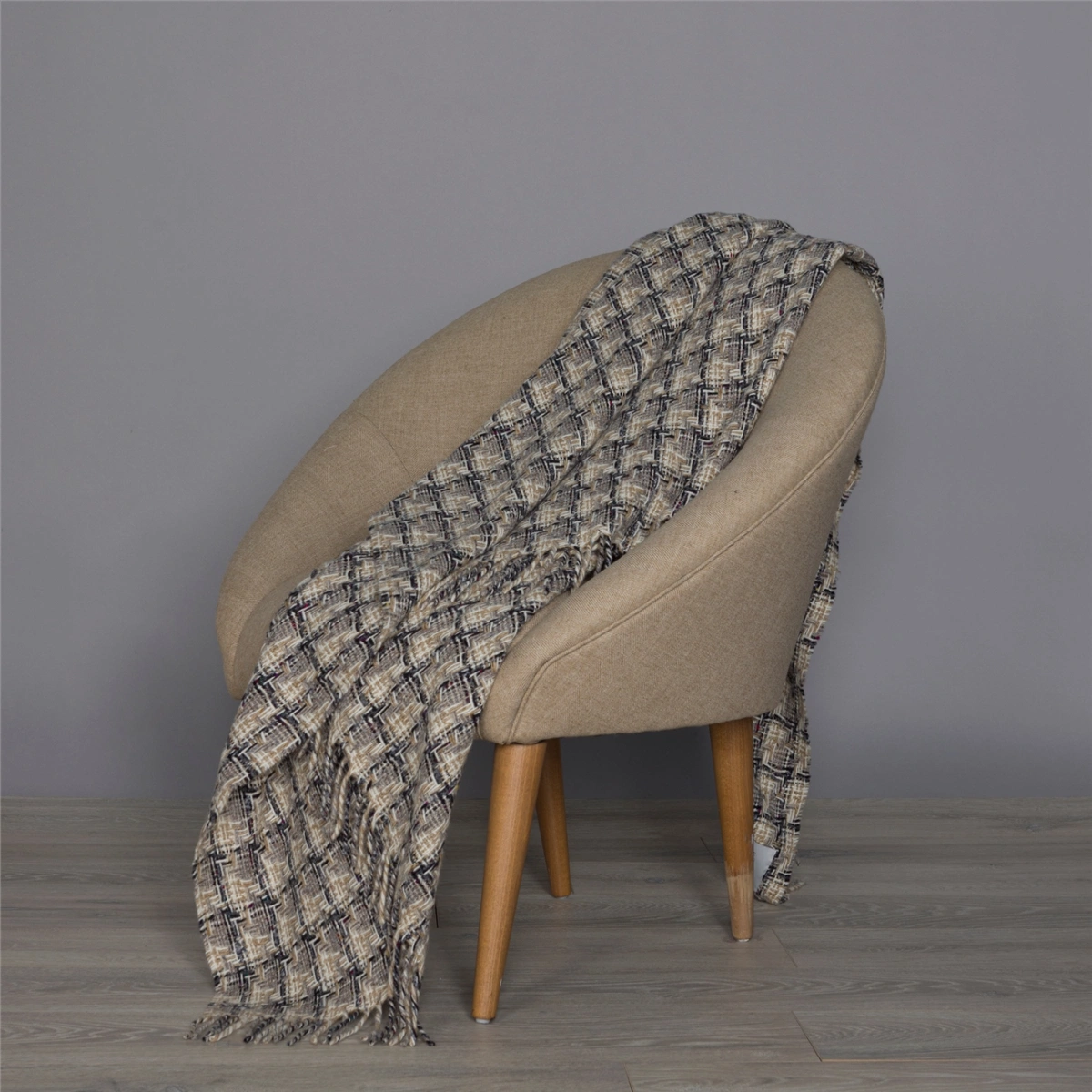 Magee 1866 St. Brigid's Cross Throw in Cream & Grey, €199